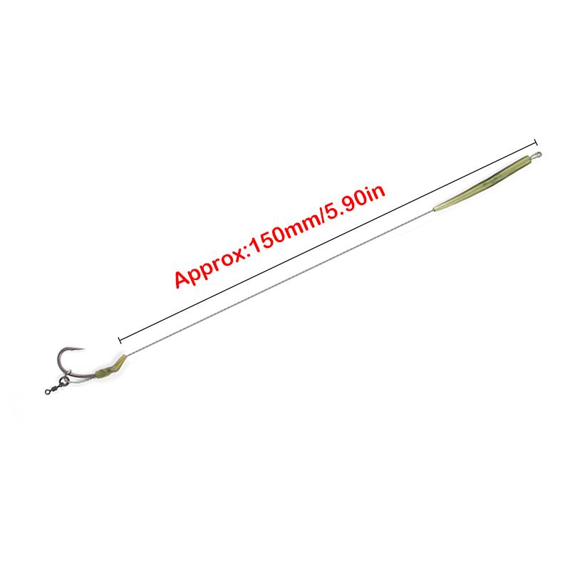 3pcs/pack Carp Fishing Rig Slip D Rig Hair Rig With Quick Change Swivel Curve Shank Hook Size 2/4/6 PTFE Coating High Carbon Steel