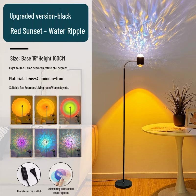 Лампа Заката с Атмосферой Ряби: Настроение освещения в стиле инфлюенсера для гостиной или спальни.