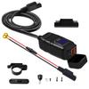 Motorcykel USB Telefonladdare, Vattentät Dubbelport QC3.0 USB Snabbladdare med 12V Voltmeter och På/Av Strömbrytare & 10A Säkring, SAE Till USB Adapter