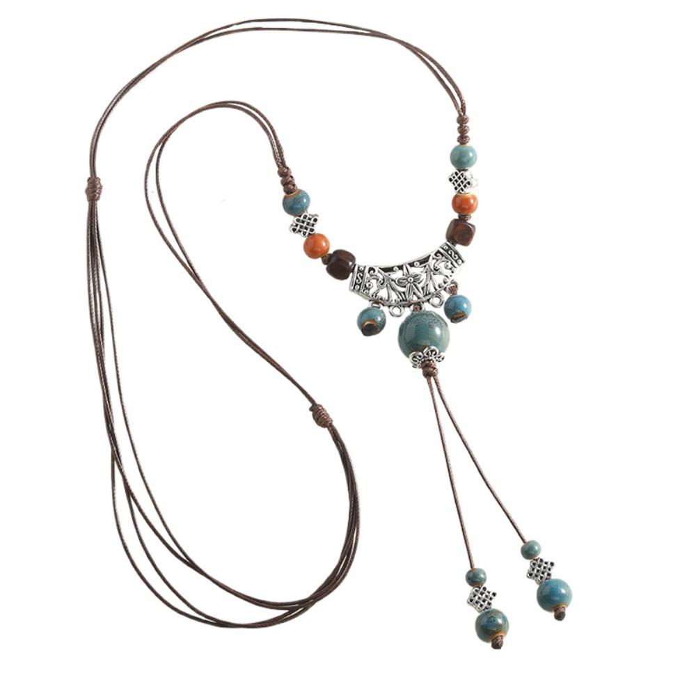 Does Not Fade Bohemian Style Necklace Retro Fashionable Women s Pendant Jewelry Casual Wear Ceramic Necklace