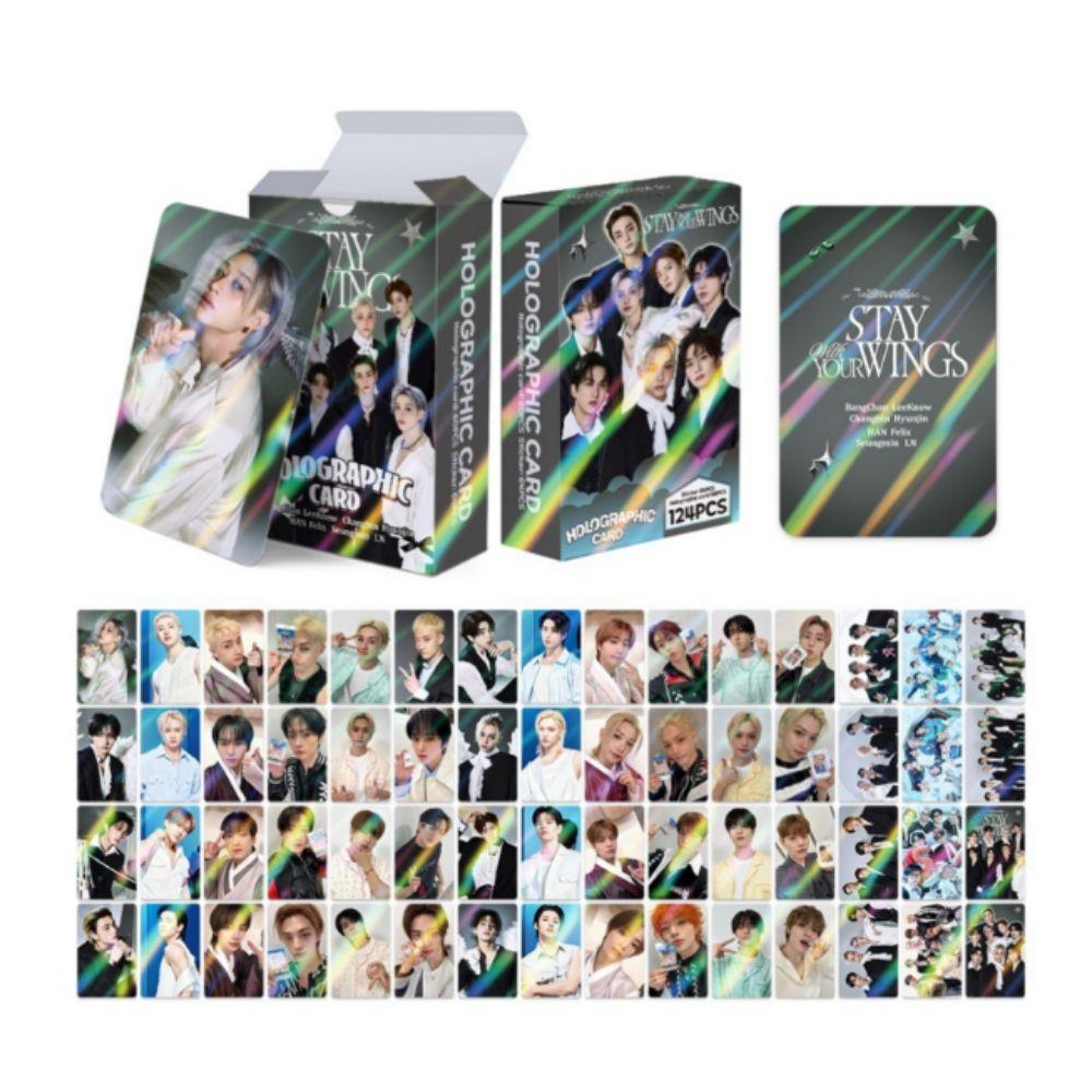 Stray Kids Hologram Photocard Sticker 124ea Mega Pack (60pcs Card + 64pcs Sticker) K-POP Goods