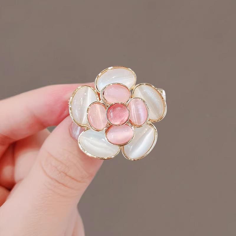 

Модная брошь-блейзер с цветком и опалом, пальто, корсаж, камелия, булавка, одежда высокого класса, антибликовая пряжка