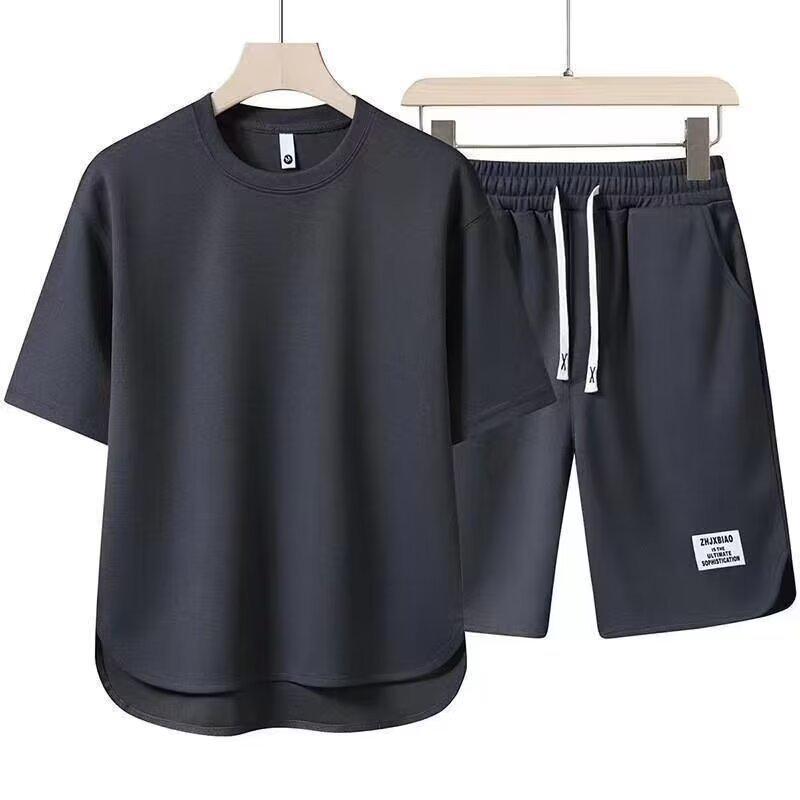2024 Summer Men's Casual Sports Set: Trendy Short Sleeve T-shirt & Five-Point Shorts - Hong Kong Style