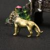 Vintage Majestic Brass Lion Figurine Textured Male Lion Home Office Desk Decor Mini Animal Statue Ideal Gift