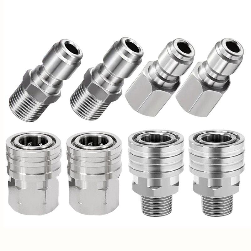 

A25F-Pressure Washer 1/4 Quick Connect Adapter Set Fittings For Hose, Pump, Ball Valve