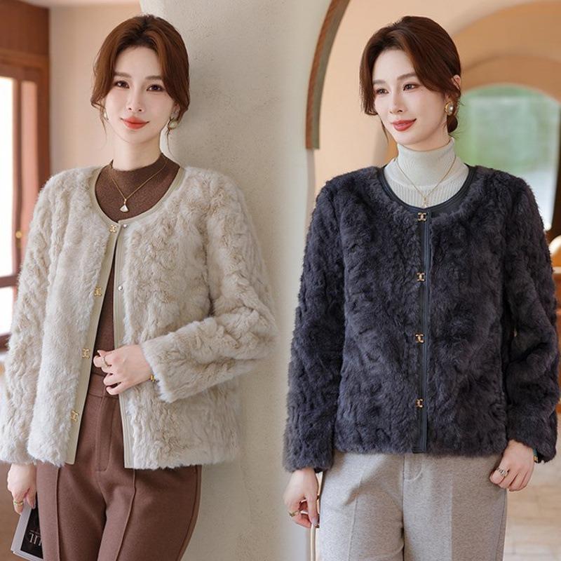 Mom Autumn and Winter Mink Fleece Coat Fashion Temperament Light High-end Fur Casual Women's Top