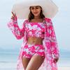 2026 New Fashionable High-end Sexy Multi-color Printed Three-piece Bikini Women's Swimsuit