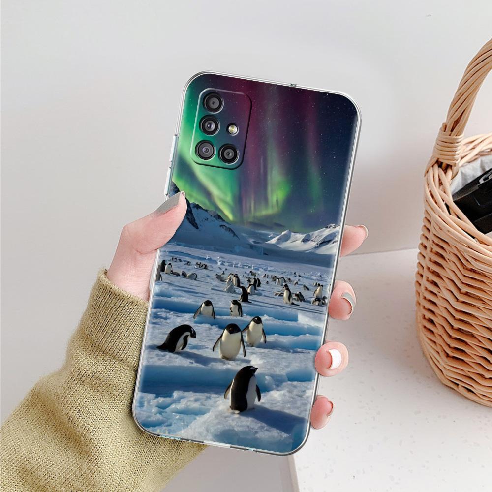 Phone Case For Samsung A15 A13 A35 A55 A51 A71 A41 A31 A21S A05 A17 A23 A25 A33 A53 A73 5G A07 4G Cover Antarctica Snow Scenery