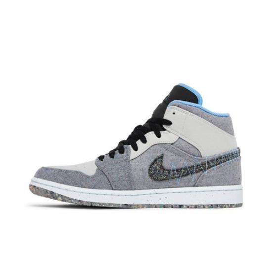 Air Jordan 1 Mid Crater Grey University Blue Men's DM3529-004