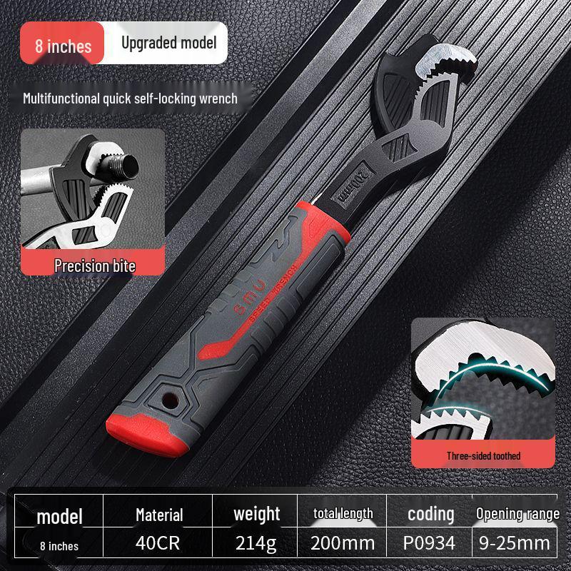 Adjustable Self-Locking Wrench Set: Quick-Open Industrial-Grade Tool for Household Repairs