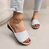 Fashion Gold Flat Sequin Cloth Slippers for Women 2025 Summer Casual Flat Sandals for Women Fashion Sandals Outdoor Flip Flops36-42
