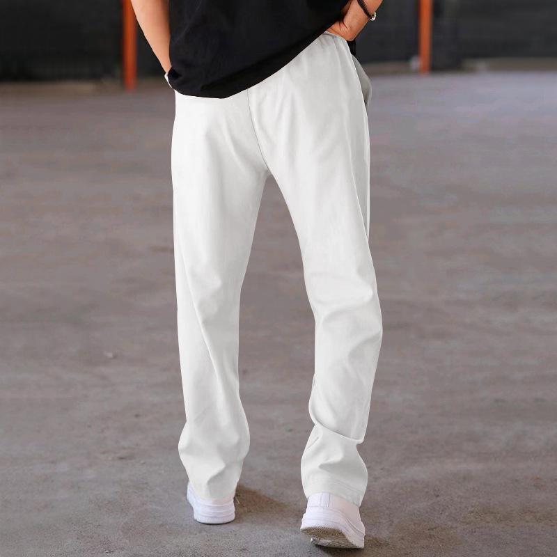 2025 Men's Oversized Loose Straight-Leg Sports Striped Casual Pants for Autumn/Winter