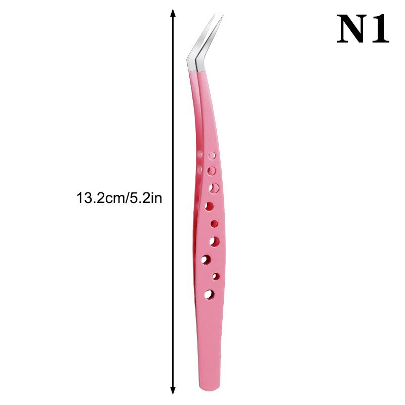 Multifunctional Tweezers Stainless Steel Eyelash Tweezers Grafting False Eyelash Patches False Eyelash Aids Portable Tweezers