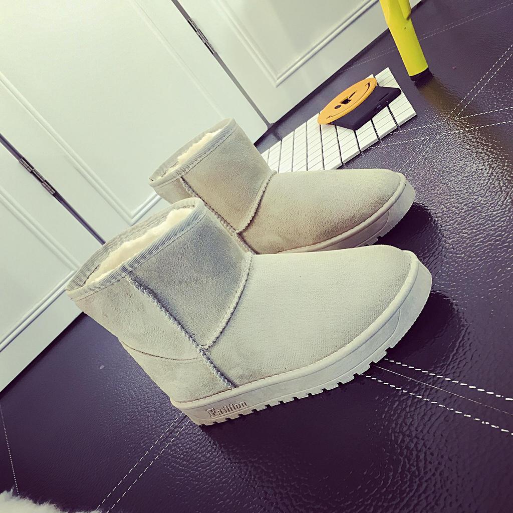 Women's Large Size 2025 Flat Heel Snow Boots - Autumn/Winter Warm Velvet Cotton Shoes
