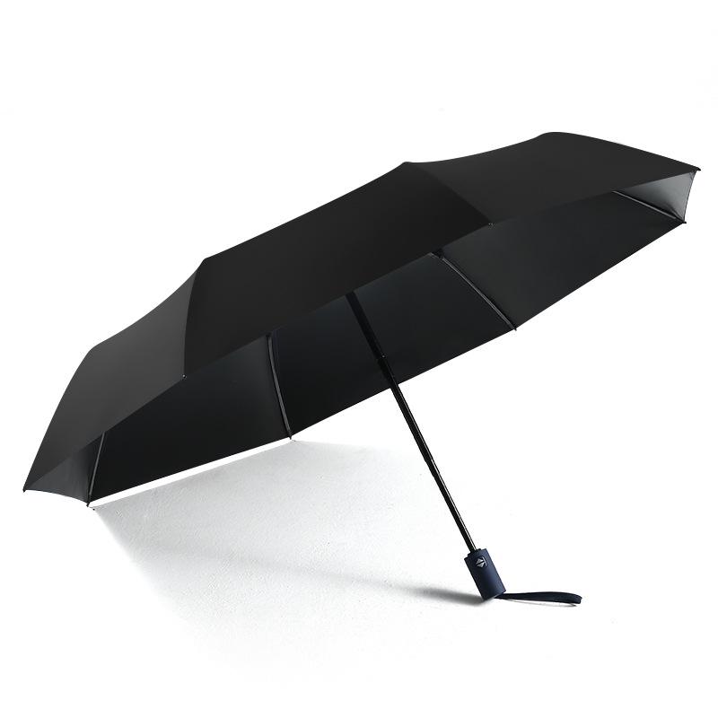 Premium 32-Bone Automatic Folding Umbrella with One-Button Open/Close, Black Glue Sun Protection, and Custom Sunshade.