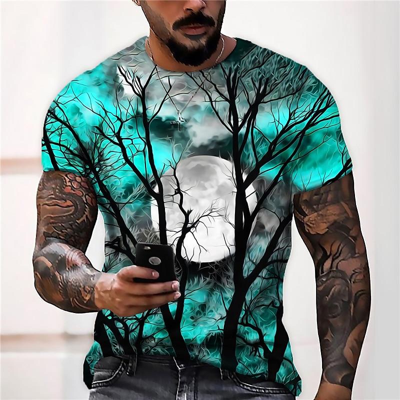 

Men s Unisex Moon Graphic Prints Shirt T Shirt Tee Short Sleeve T shirt 3D Print Crew Neck Shirt Designer Casual Big and Tall Halloween Daily Holiday L
