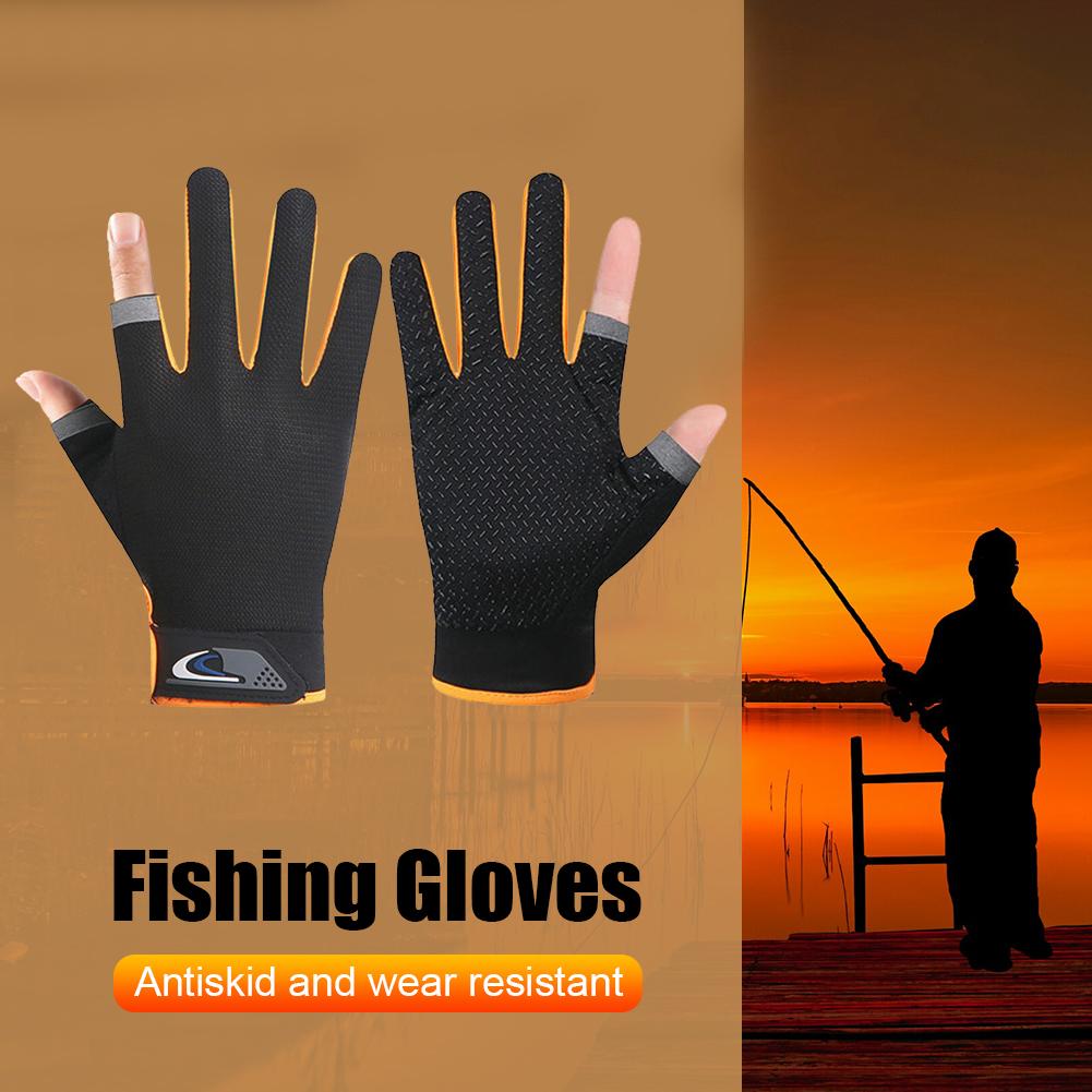 1 Pair Fishing Mittens 2 Cut Fingers Sport Cycling Mitten Men Women Breathable Anti-slip Antiskid Fishing Wear for Pesca Fitness