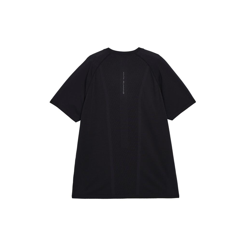 Anta Mens Running Series Simple Solid Color Round Neck Short Sleeve T-Shirt Men Tops Basic-Black 952425102-5