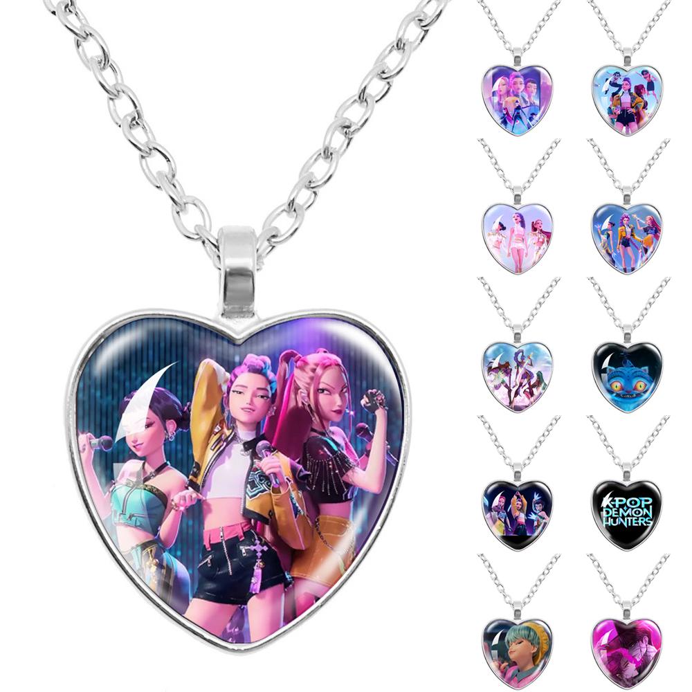 K-Pop Demon Hunters Kids Anime Cute Necklace Children Fashion Jewelry Accessories Girl Charms Pendant Cartoon Necklaces Gift 2025