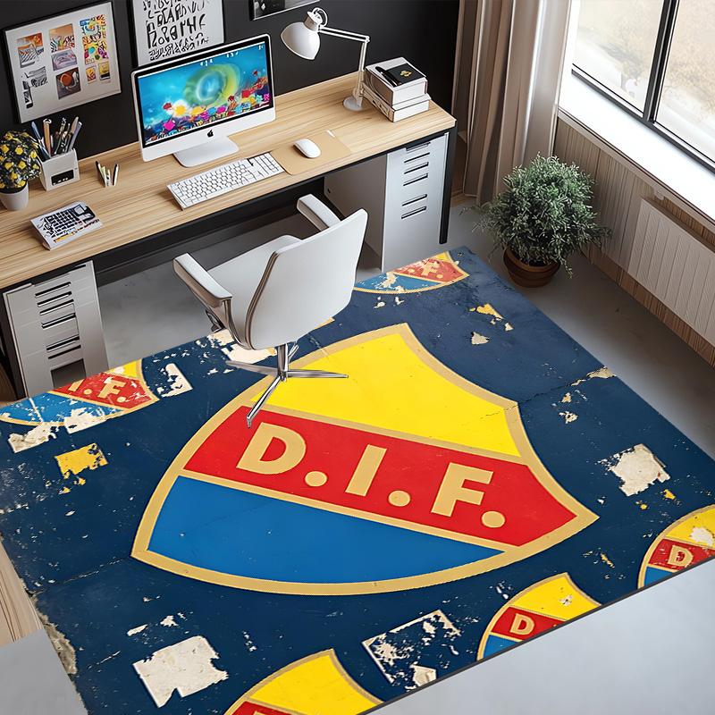 Djurgardens IF Pattern Rug, Indoor/Outdoor Mat, for Picnic, Gameroom, Bedroom, Office, Living Room, Home Decor Carpet, Birthday Gift