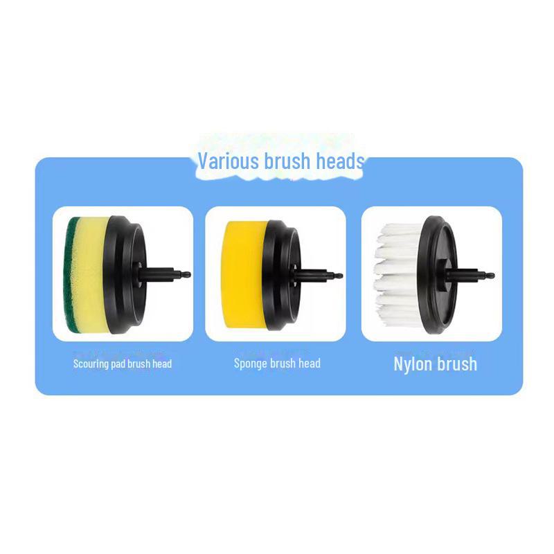 

Перезаряжаемая многофункциональная электрическая щетка для мытья посуды, кастрюль, бутылок, чашек и обуви three-head brush without host, scouring pad brush + hair brush + sponge brush