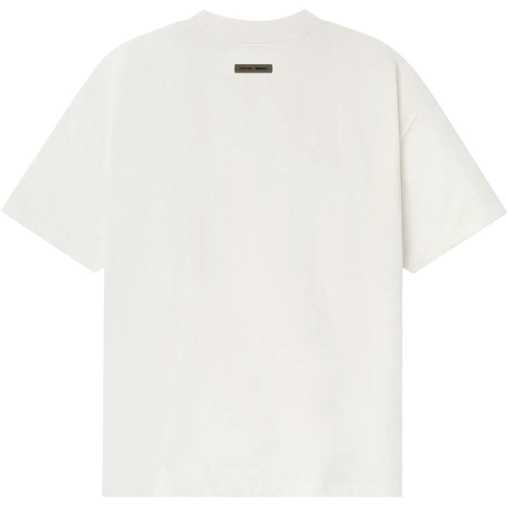 Fear of God Essentials Embroidered Essential Tee Ivory Men Tops Cream 125HO254282F