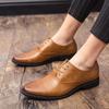 Men's Pointed Toe Leather Shoes - British Retro, Business Casual, Korean Style, Height Increasing, Formal & Wedding.