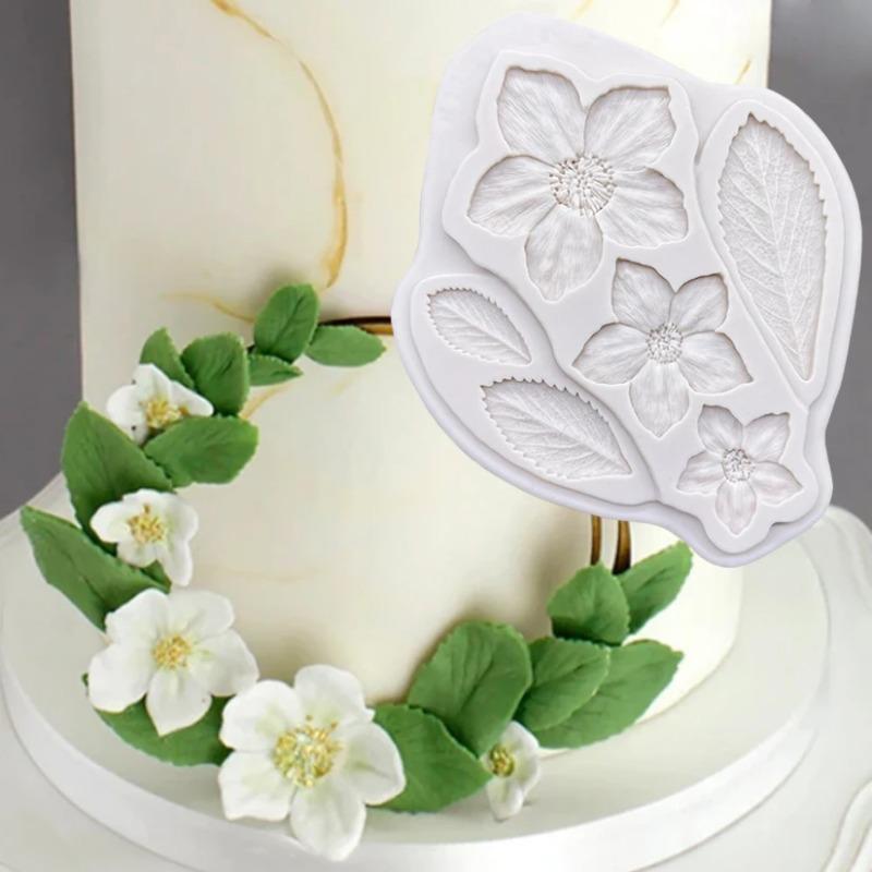 1Pc Silicone Mold For Leaves And Flowers Chocolate Gummy Cake Decoration Mold Leaf Cake Decoration Aromatherapy Gypsum Mold