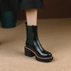 Qirui shoes Thick-soled Chelsea boots, leather inside and outside, simple and elegant