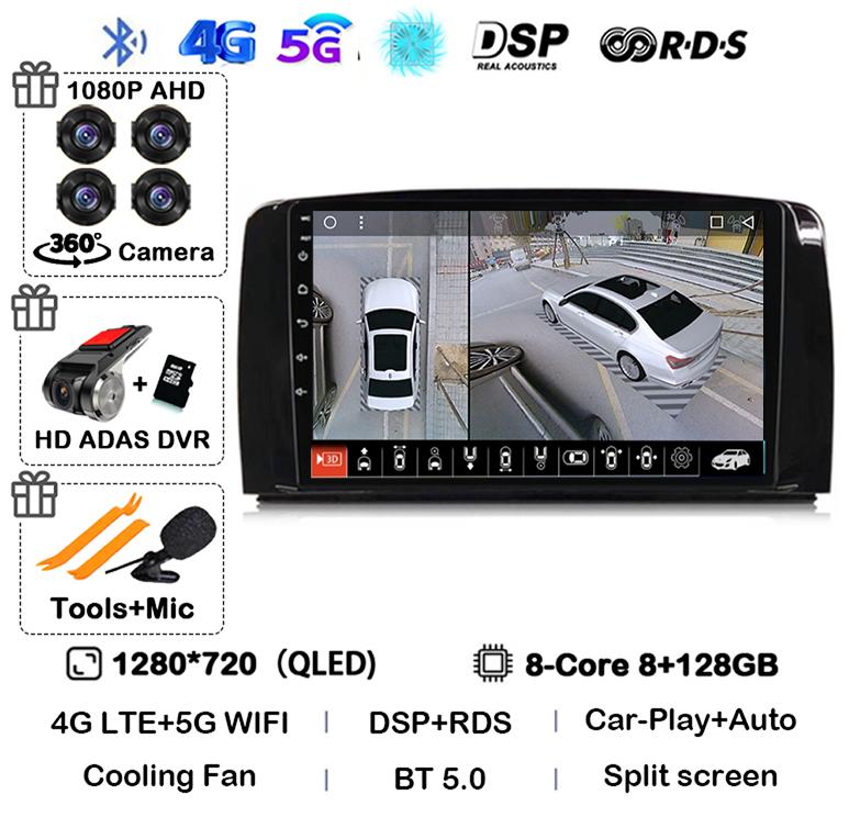 Android 14 Carplay For Mercedes Benz R-Class R Class W251 R280 R300 R320 2005-2017 Car Radio Multimedia Video Player GPS Stereo