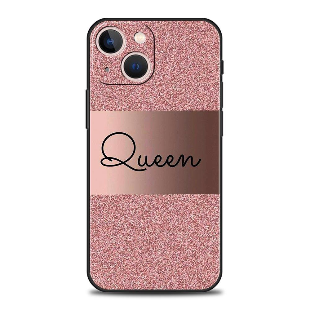 Rose Gold Pink Princess Queen Phone Case For iPhone Apple 15 14 13 Pro Max 12 11 Mini 7 8 Plus XR XS X SE 2020 Cover Shell Coque