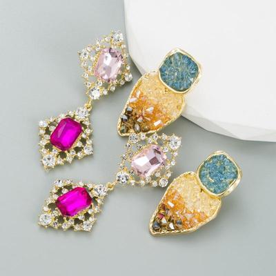 Women's Earrings Temperament Long Tassel Full Crystal Simple Versatile  Exaggerate Premium Small Drop Earrings
