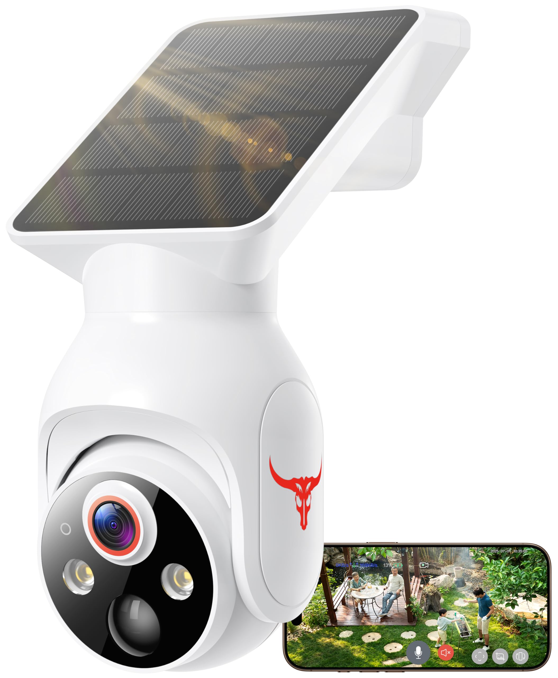 

2K Outdoor Security Solar Solar Integrated Surveillance Fully No Power Supply Color Night IP65 Waterproof and Remote Motion Human Cloud Ideal for