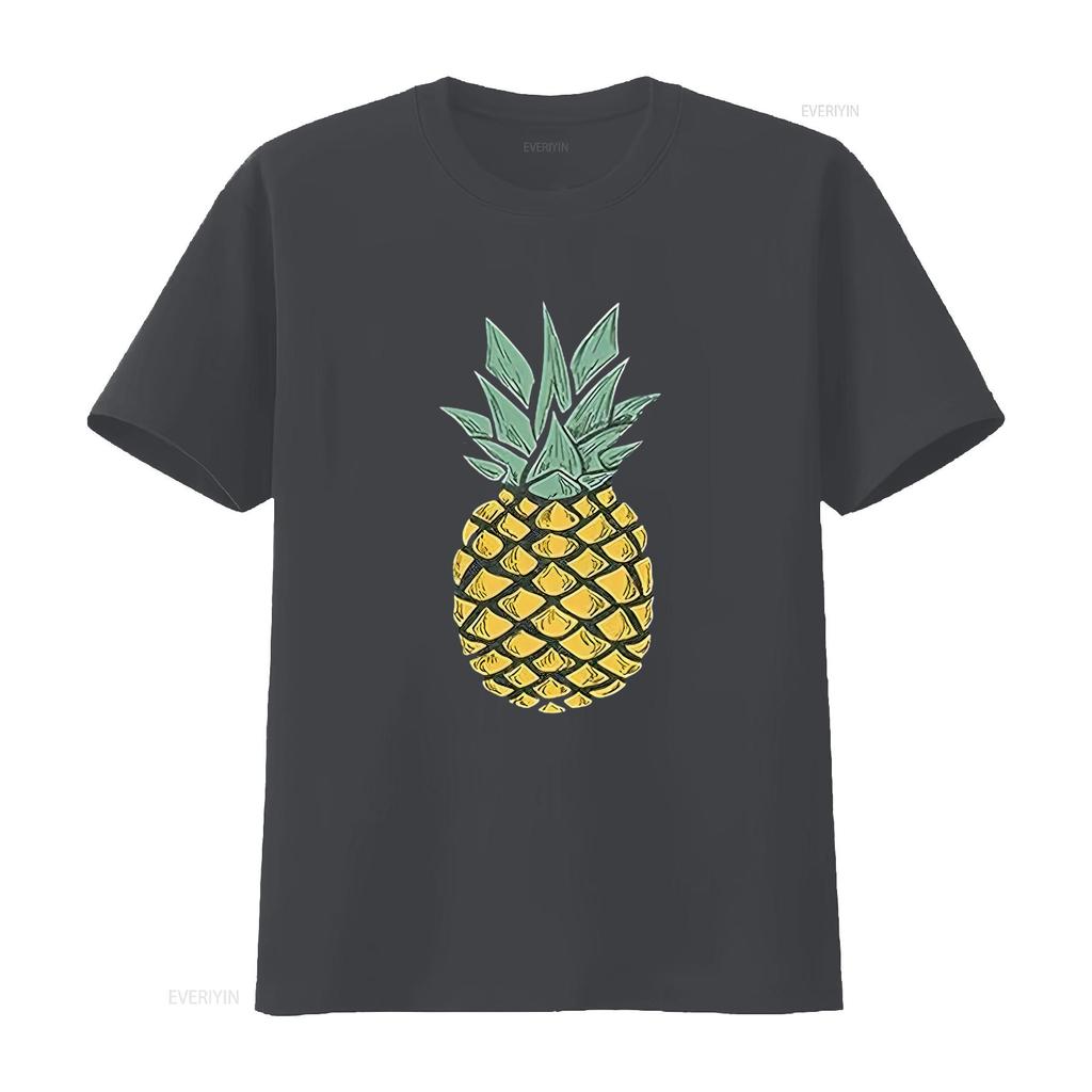 Womens Pineapple T Shirt Cute S Summer Vacation  Cotton Aloha Black Vintage Washed Fashion Versatile Stretched Stylish Homme