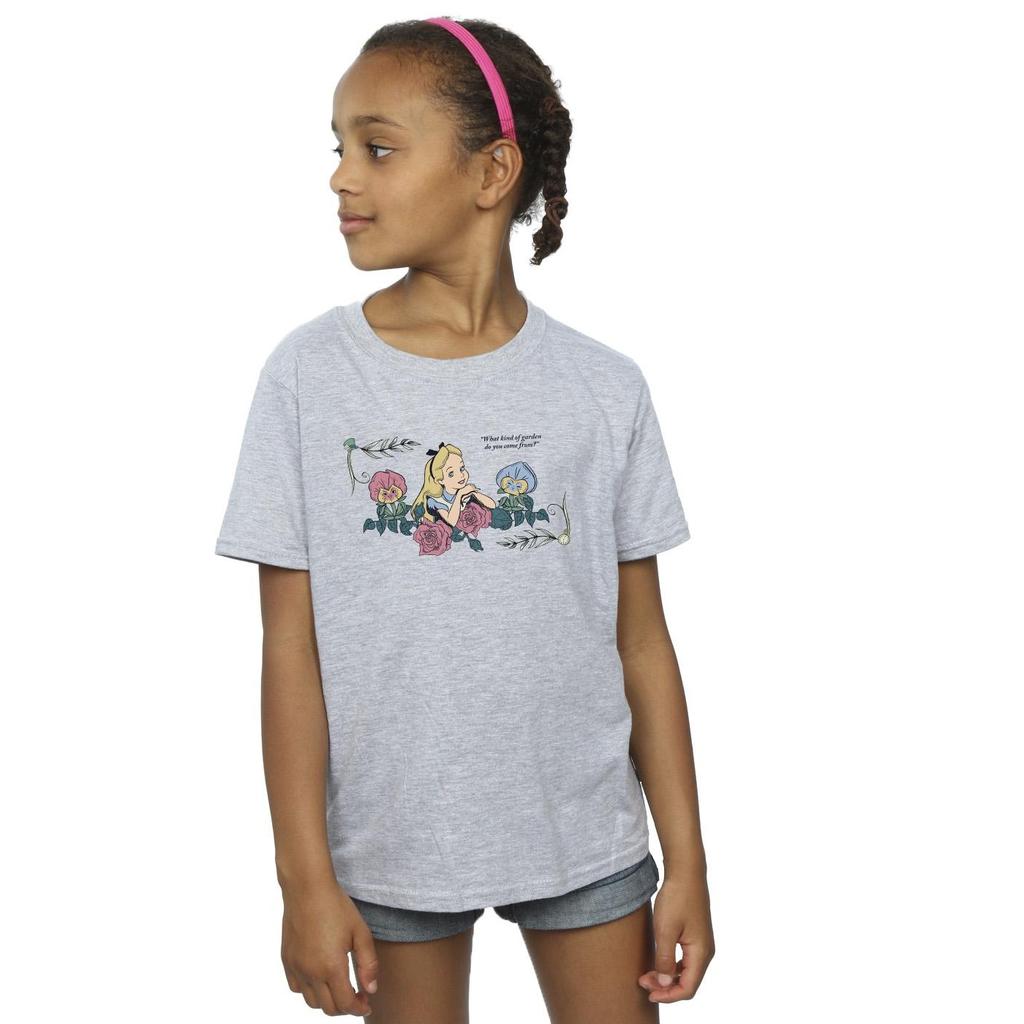 Disney Girls Alice In Wonderland What Kind Of Garden Cotton T-Shirt