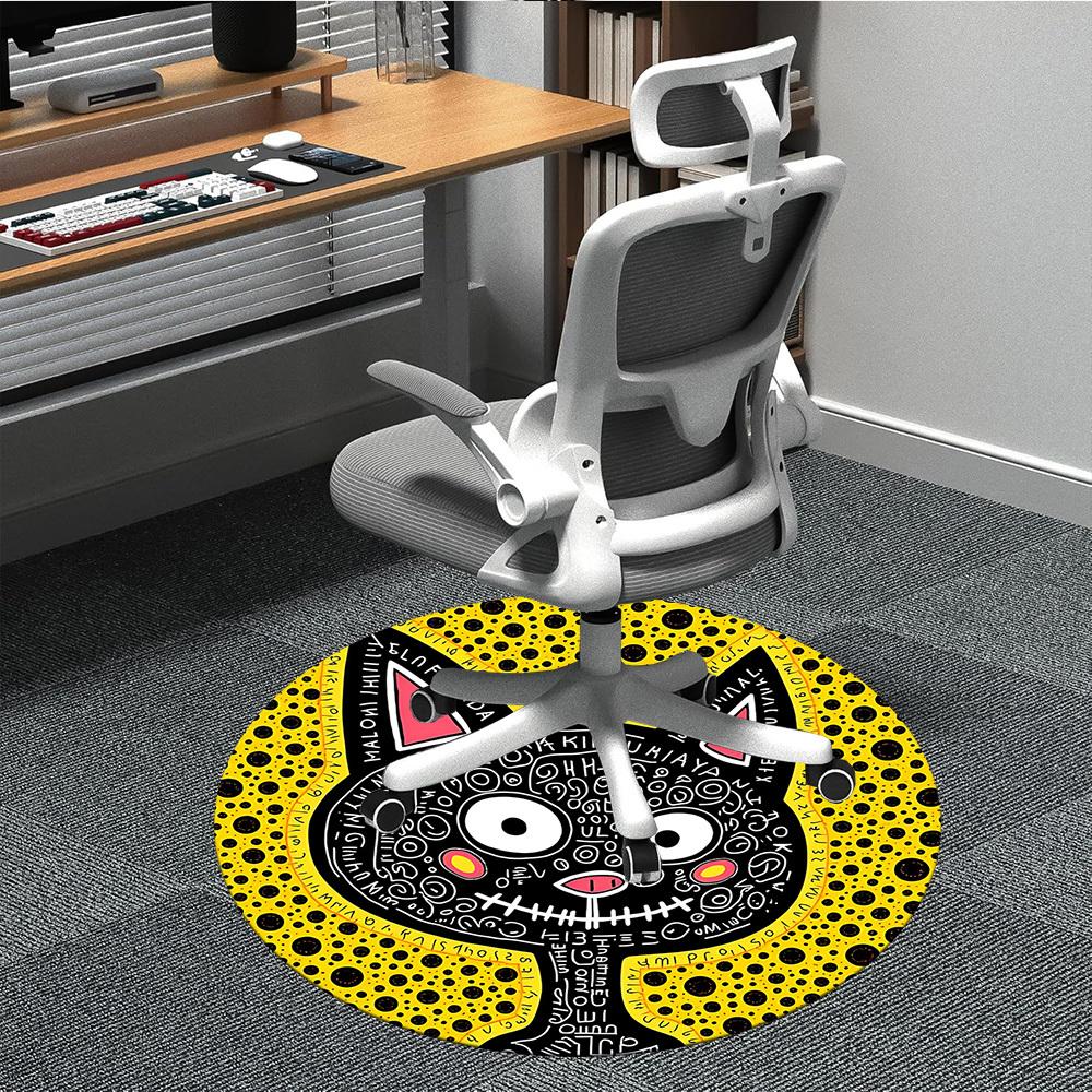 

1pc Cat Pattern Office Round Area Rug, Indoor Mat Suitable For Office, Under Office Chairs Bedroom Living Room Home Decor, Room Deco 80cm