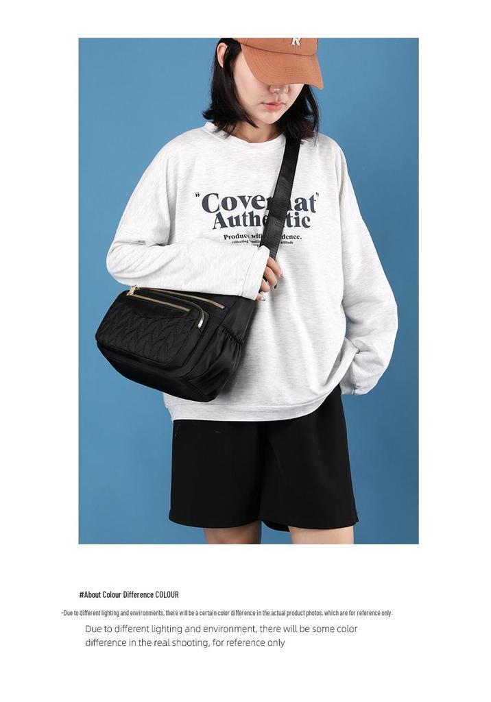 Sac bandoulière en nylon multi-poches - Sac à bandoulière tendance pour femme