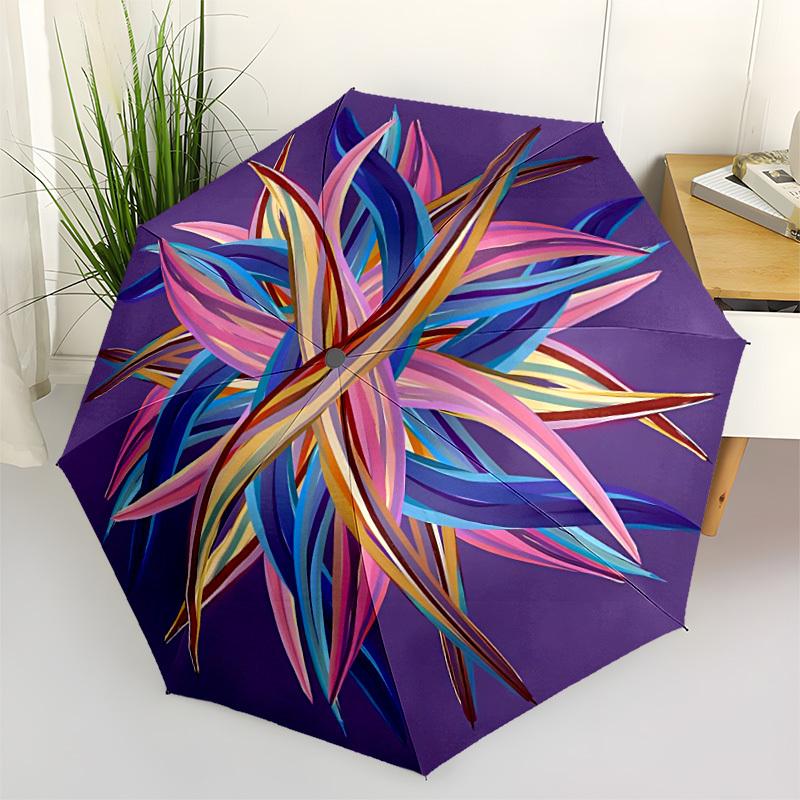 

1pc Floral Mandala Automatic Opening/Closing Umbrella with Operation & Windproof Canopy - Folding Design, Holiday Gift yy260225129