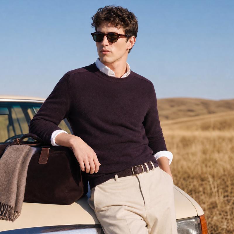 Antonio Luxury Yak Wool & Lambswool Crewneck Sweater
