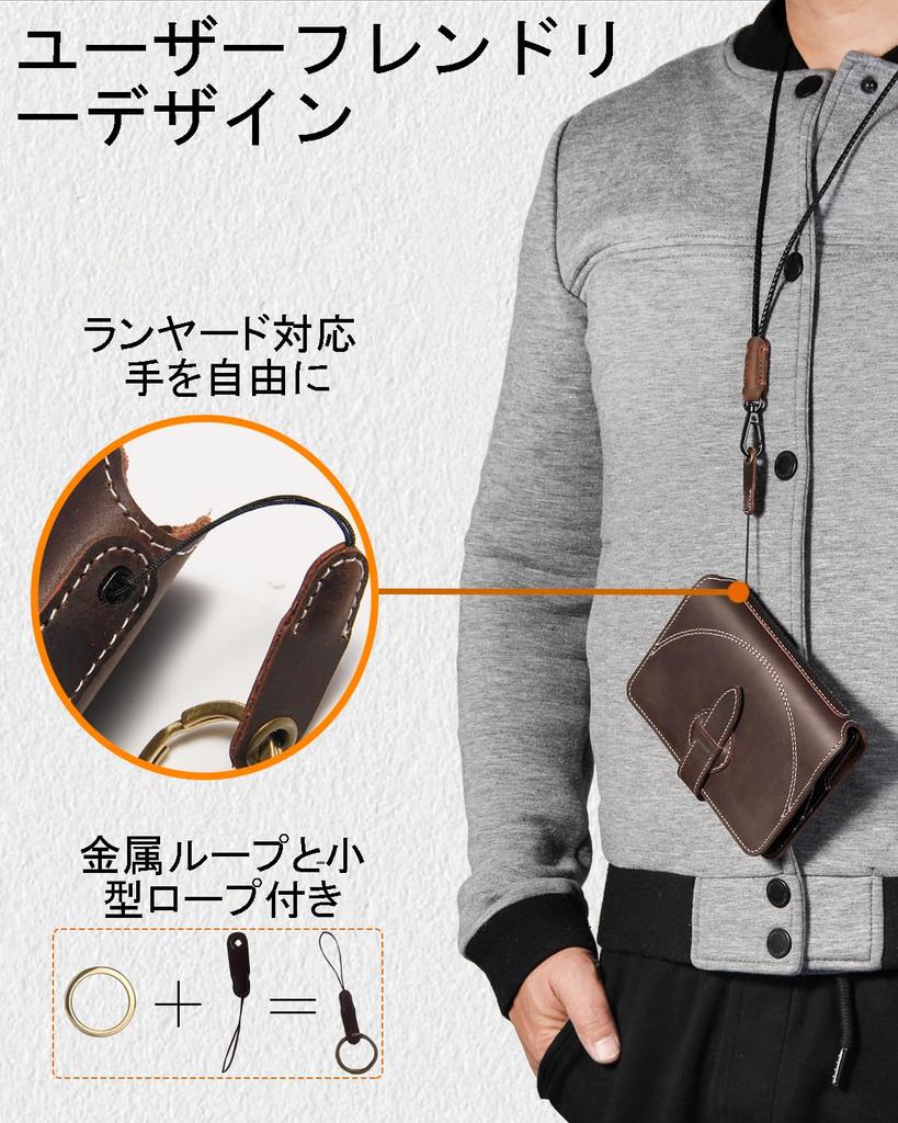 XGUO Genuine Leather Passport Holder for Travel 3 Passport Capacity with AirTag Card and Snap Closure Travel Wallet Airport Essentials Gift for Men