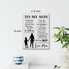 Rustic to My Son I Love You Forever and Always Quote Canvas Wall Art pirational Son Gift From Mom Poster Picture Artwork 11.5"x15" Painting for Home
