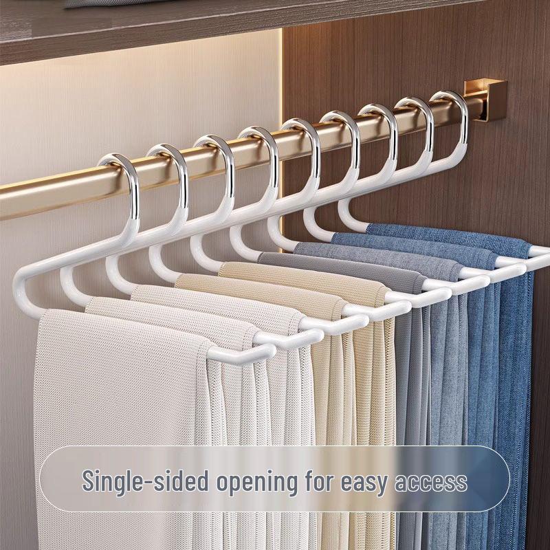 Thickened Non-Slip Goose-Shaped Pant Hanger with Clips for Wardrobe Storage