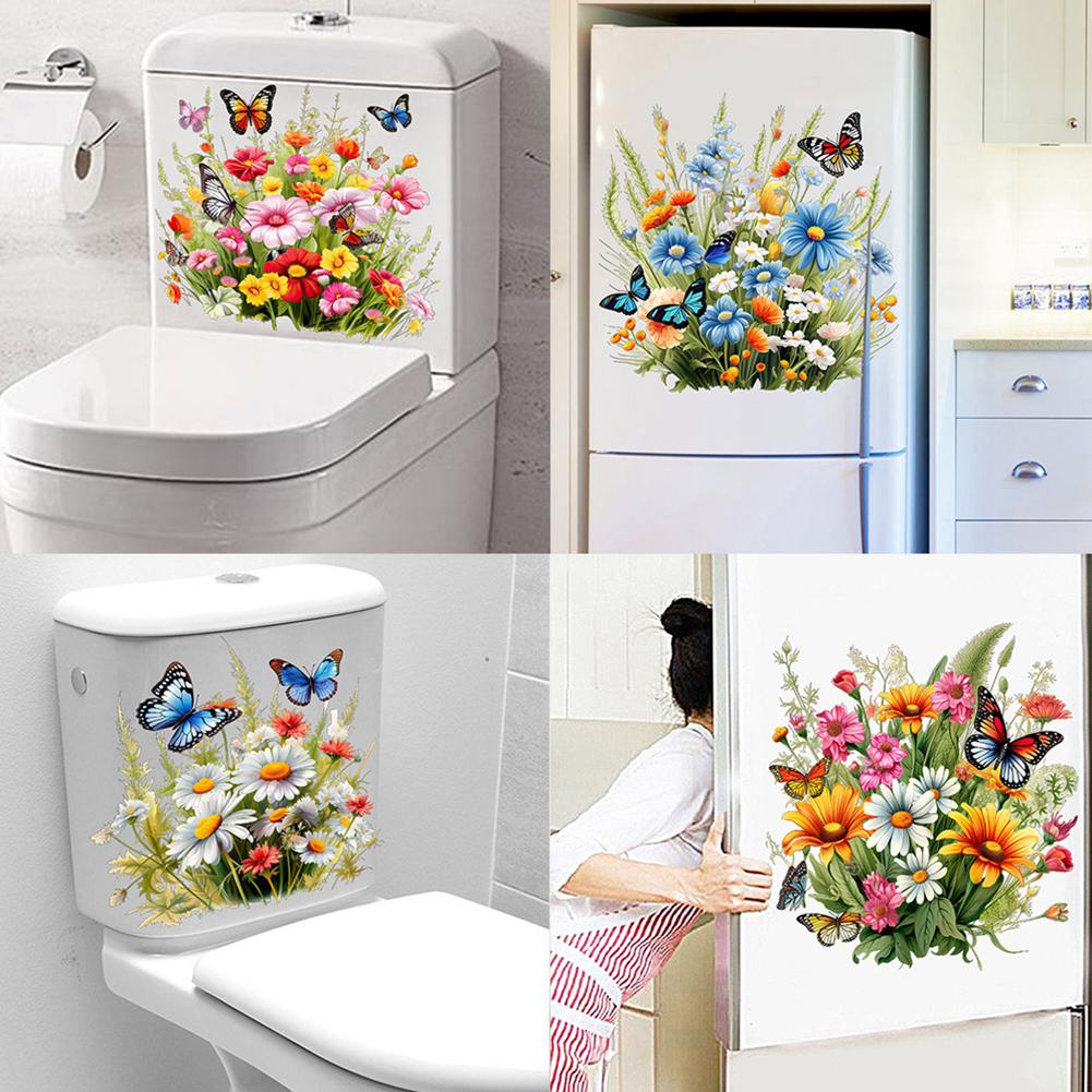 Butterfly Toilet Seat Sticker Self-adhesive Toilet Cover Sticker Diy Detachable Sticker For Bathroom Home Decoration Decoration