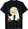 T-shirt Divertente Halloween Cane Fantasma Boo Boo-p Cane Retrò Amanti dei Cani