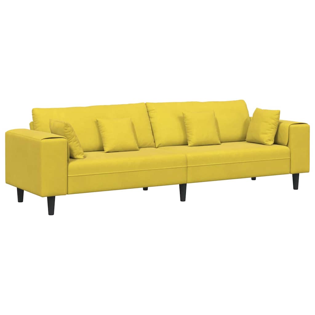 Yellow Sofa 250 x 77 x 76 cm Velvet