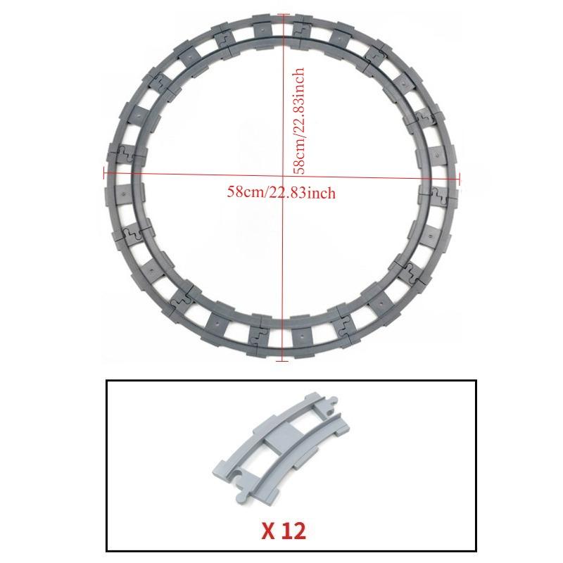 Urban Traffic Series Battery Powered Electric Train Track DIY Assembly Brick Playset for Straight Track Curved Track and Crossed Track Puzzle Asse