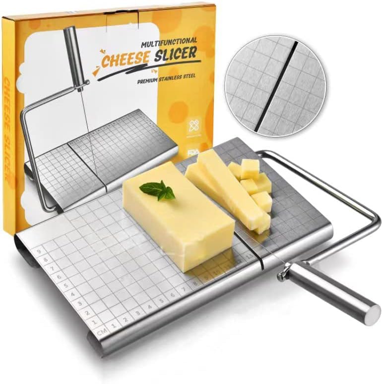 

Нож для сыра Gugrida, сырорезка и сырорезка, сырорезка с большой пластиной для нарезки сыра с 5 альтернативными проводами, нержавеющая сталь, точность
