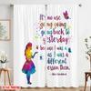 2pcs 2D Flat Printing Drapes Alice Watercolor Butterflies Quote Polyester Fabric Without Electricity Festive Holiday Perfect for