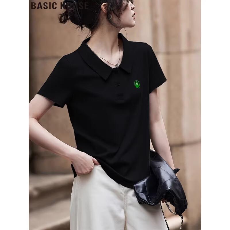 Basic House Women s Polo Neck Short Sleeve T-Shirt 3XL