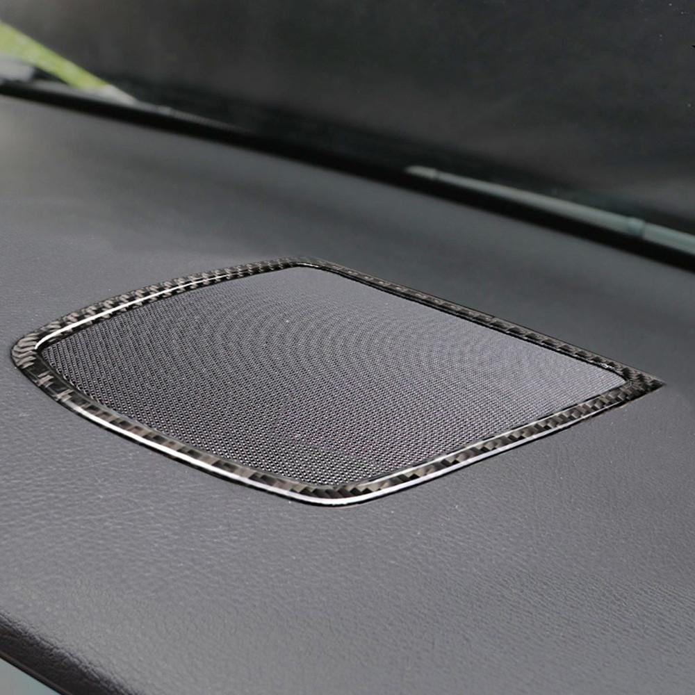 Carbon Fiber Auto Dashboard Speaker Panel Frame Cover Sticker Decoration Part For BMW F07 5GT 2010-2016 Car Interior